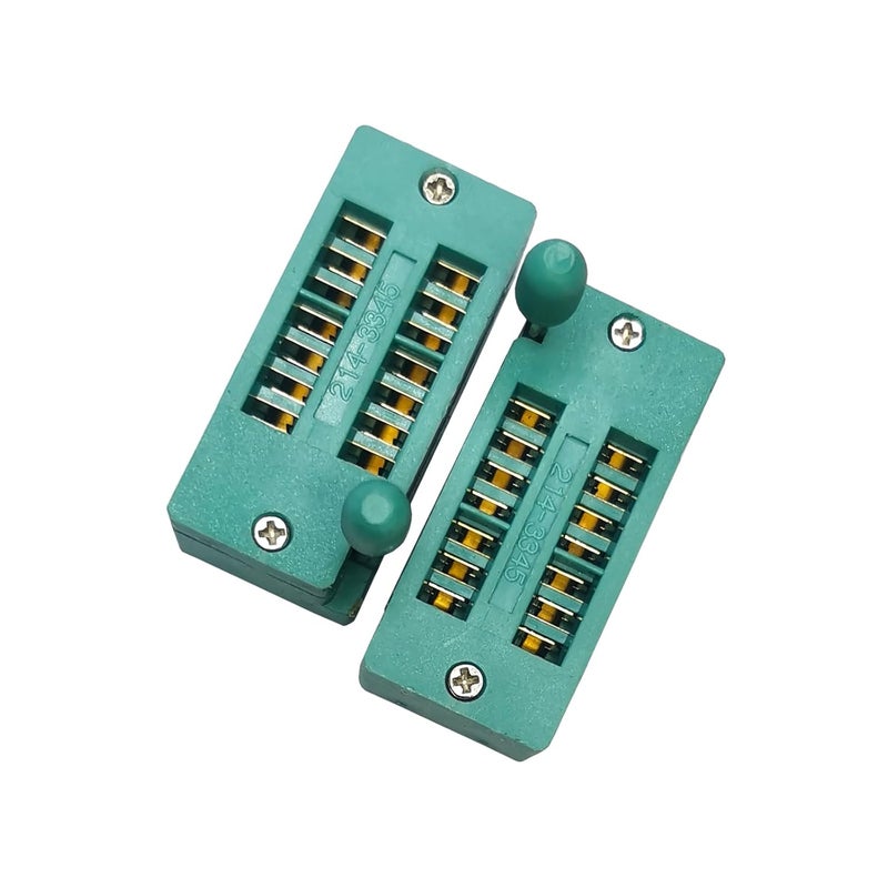 YEGAFE 2Pcs 14Pin 2.54mm ZIF Zip IC Test DIP Board Socket Universal Gold Plated feet - Image 1